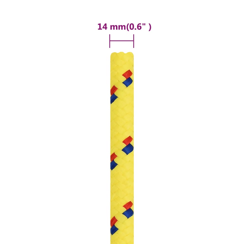 vidaXL Corde de bateau Jaune 14 mm 25 m Polypropylène