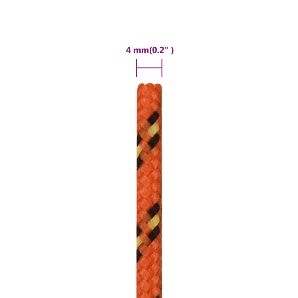 vidaXL Corde de bateau Orange 4 mm 500 m Polypropylène