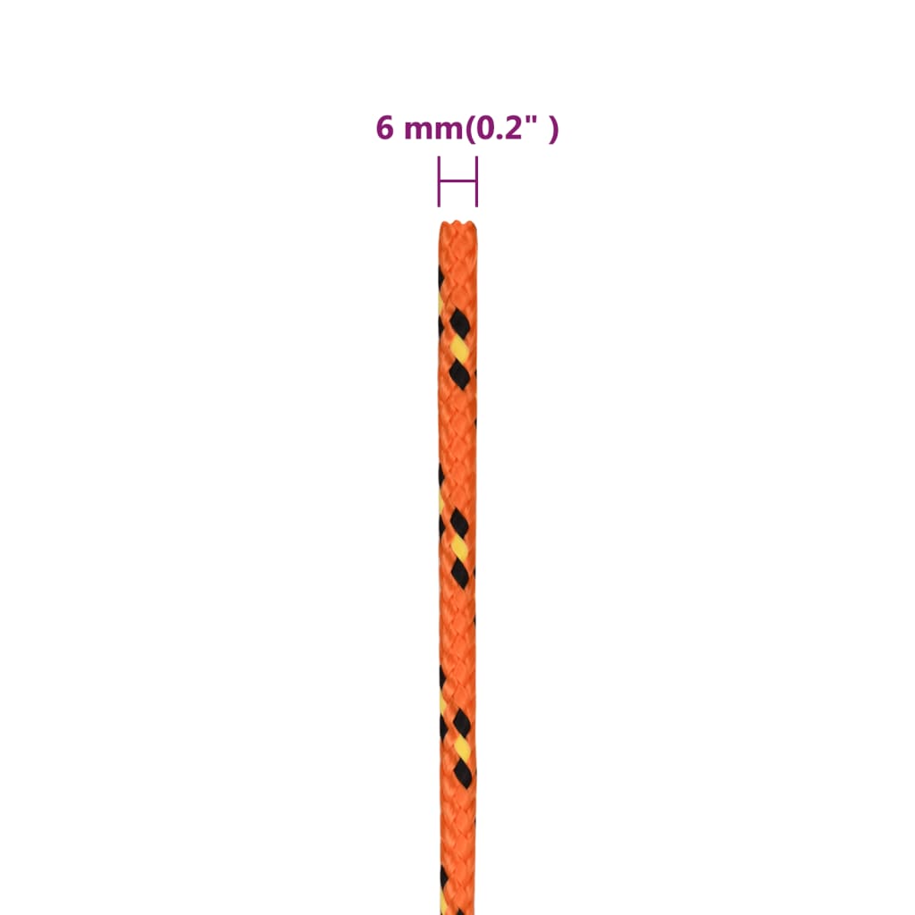 vidaXL Corde de bateau Orange 6 mm 100 m Polypropylène