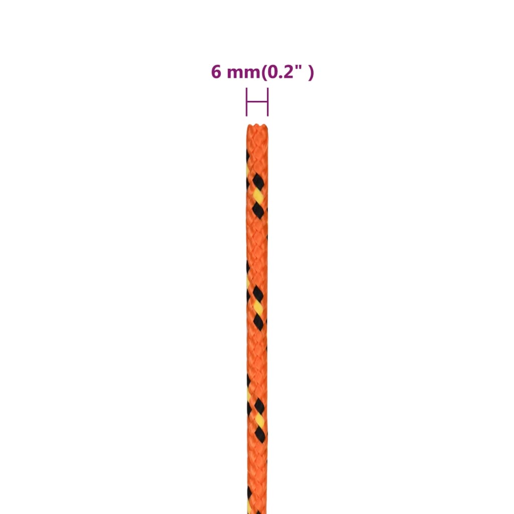 vidaXL Corde de bateau Orange 6 mm 250 m Polypropylène