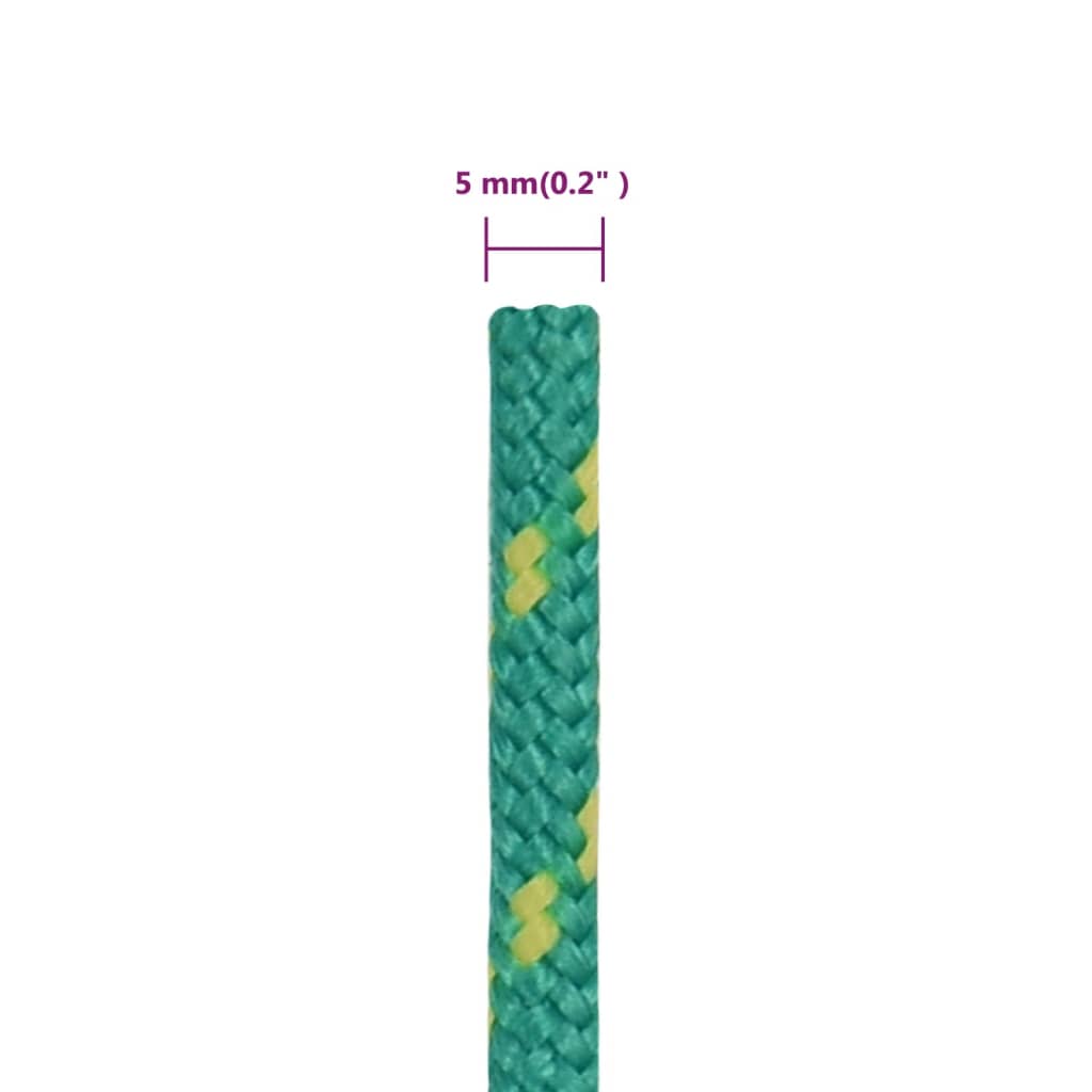 vidaXL Corde de bateau Vert 5 mm 25 m Polypropylène