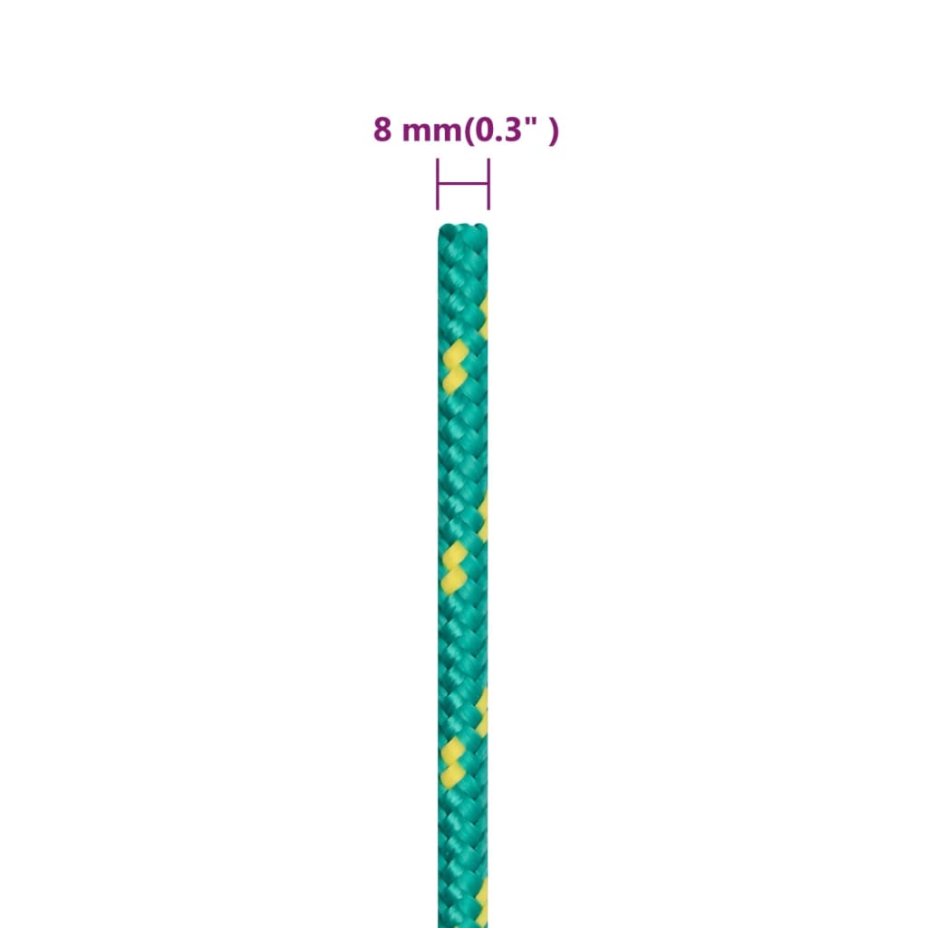 vidaXL Corde de bateau Vert 8 mm 100 m Polypropylène