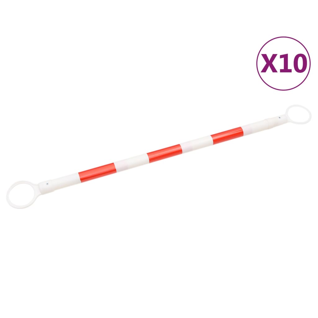 vidaXL Barres de cônes de circulation rétractables 10pcs ABS 116-197cm