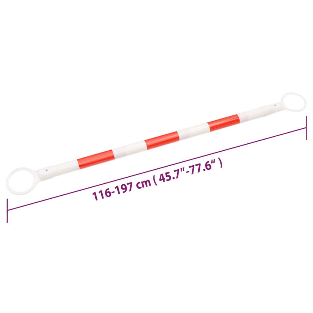 vidaXL Barres de cônes de circulation rétractables 10pcs ABS 116-197cm