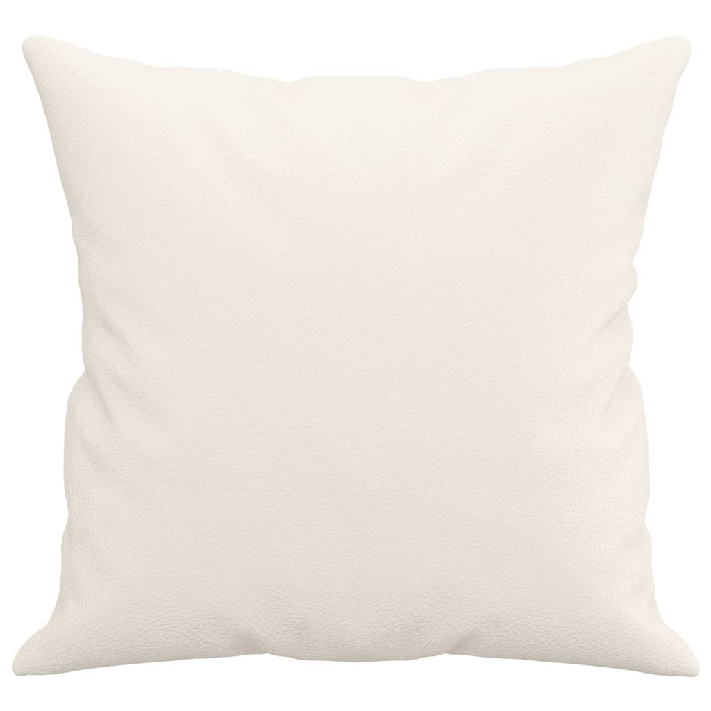 vidaXL Coussins décoratifs lot de 2 Crème 40x40 cm Similicuir
