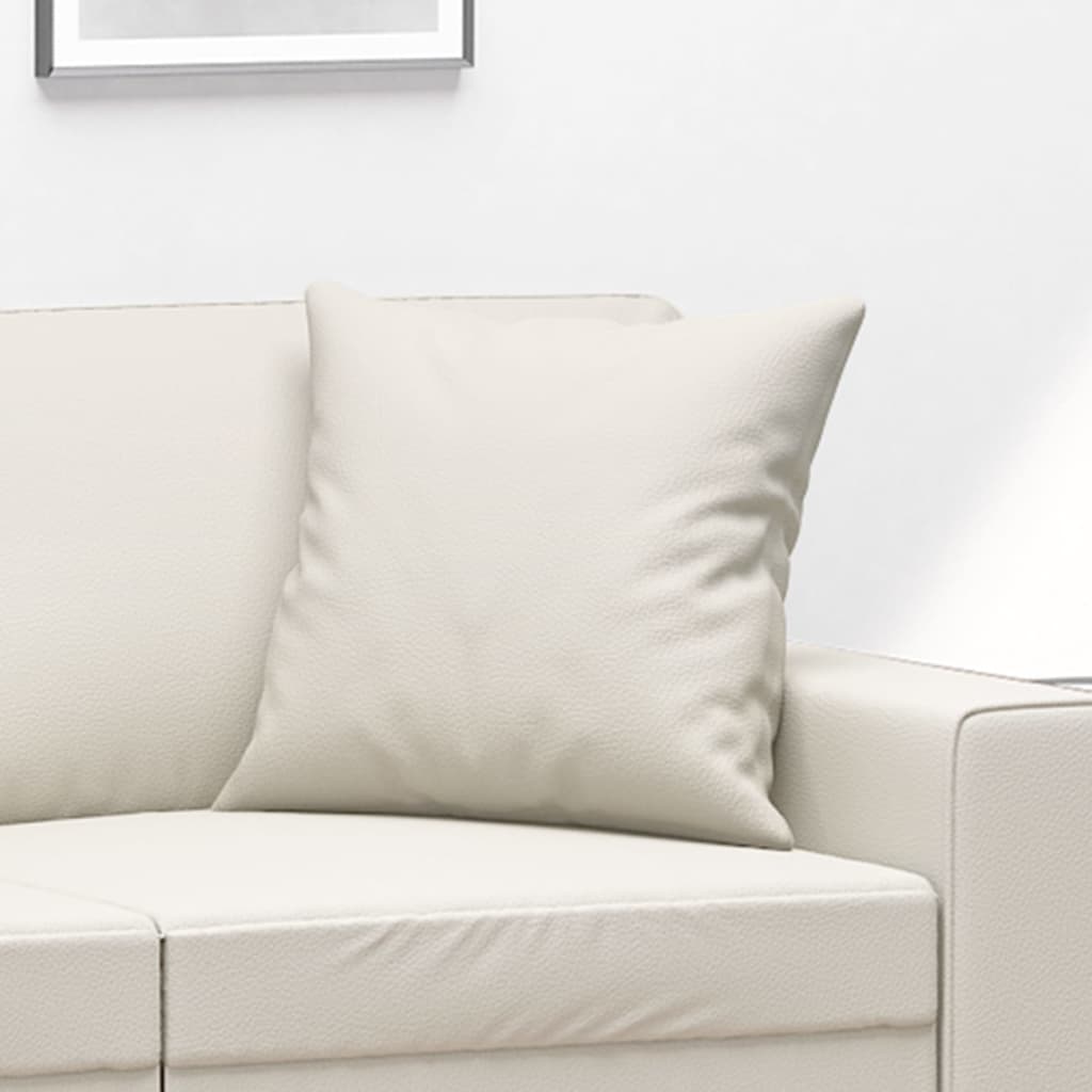 vidaXL Coussins décoratifs lot de 2 Crème 40x40 cm Similicuir