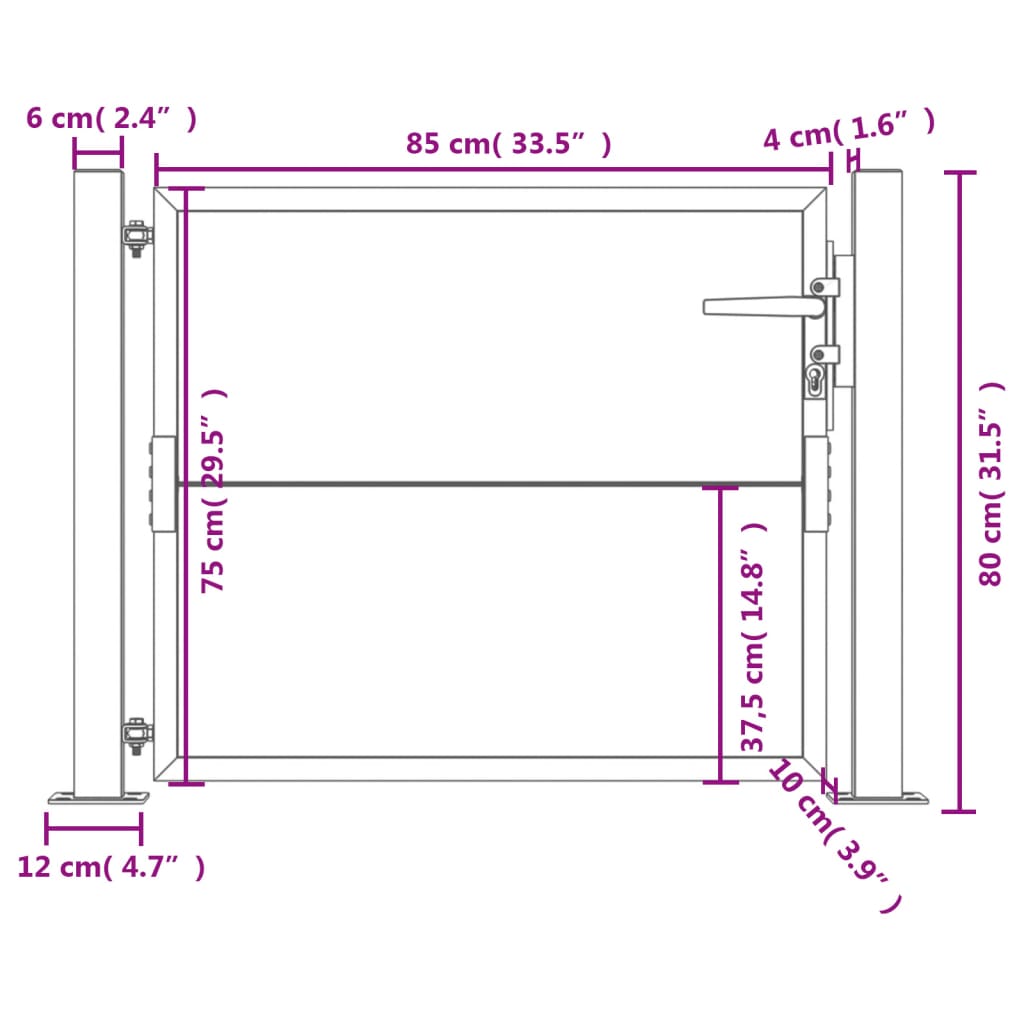 vidaXL Portail de jardin 105x80 cm acier corten