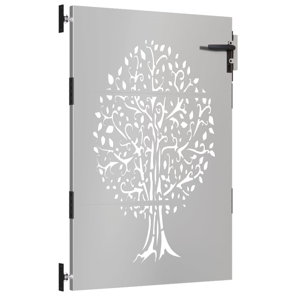 vidaXL Portail de jardin 85x125 cm acier corten conception de l'arbre