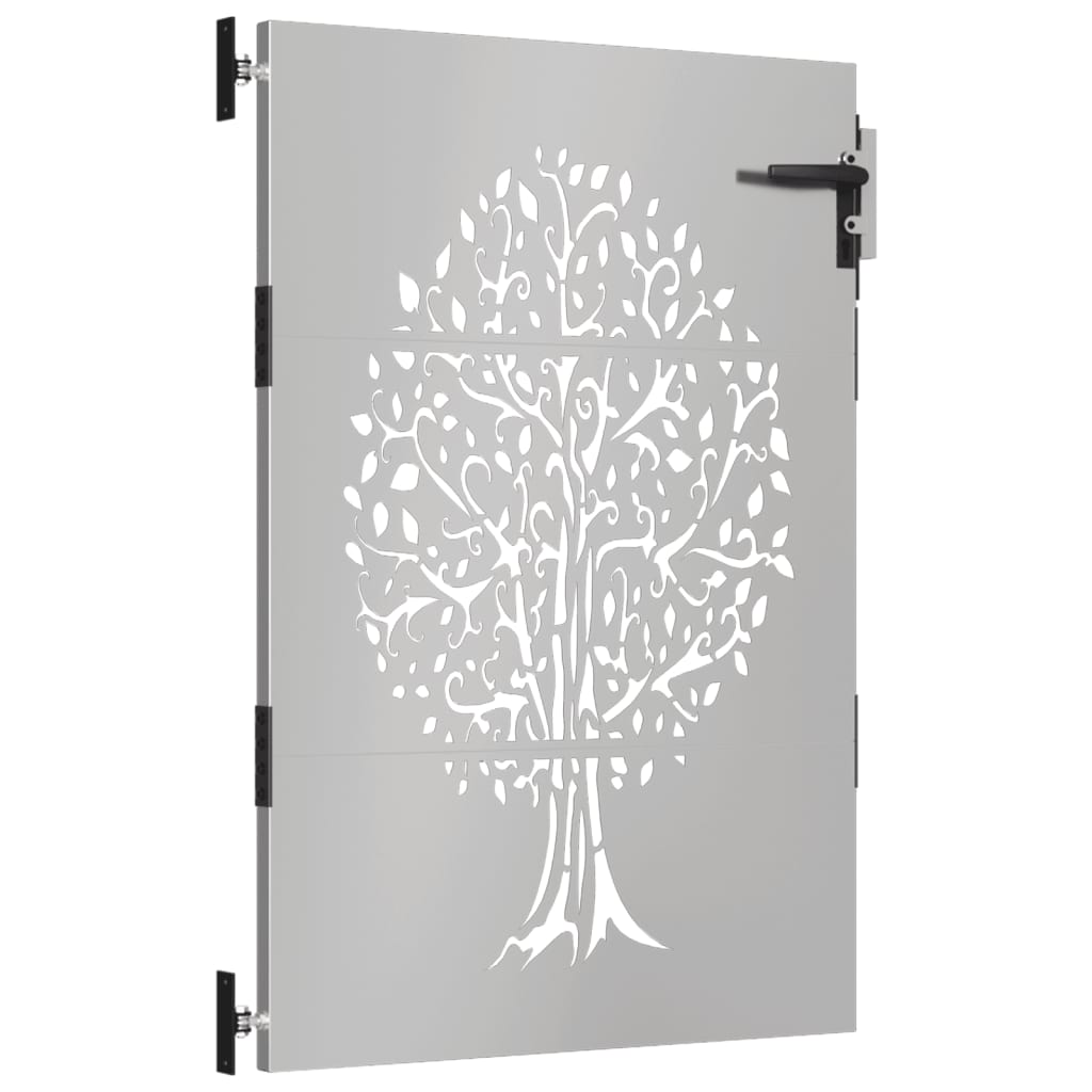 vidaXL Portail de jardin 85x150 cm acier corten conception de l'arbre
