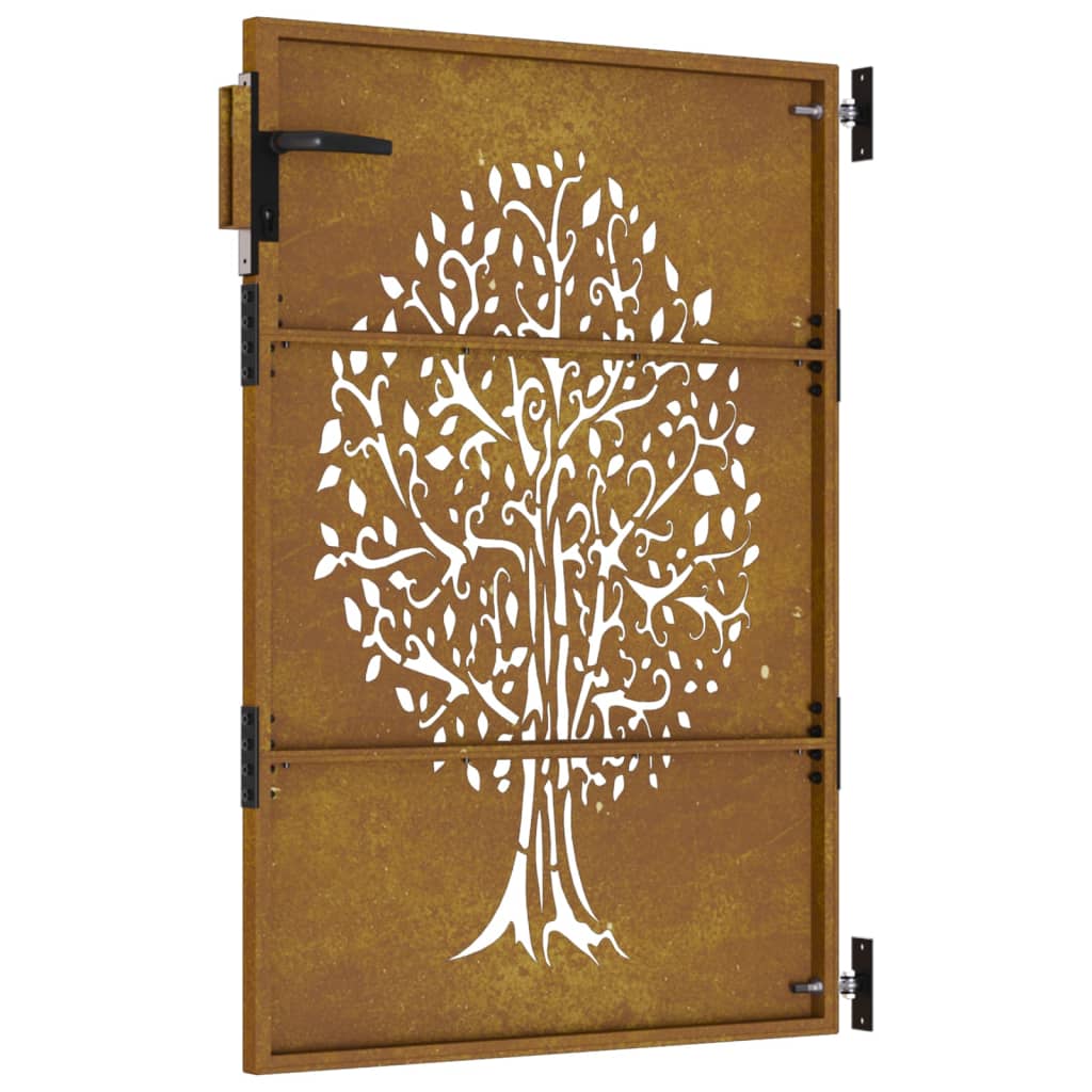 vidaXL Portail de jardin 85x150 cm acier corten conception de l'arbre