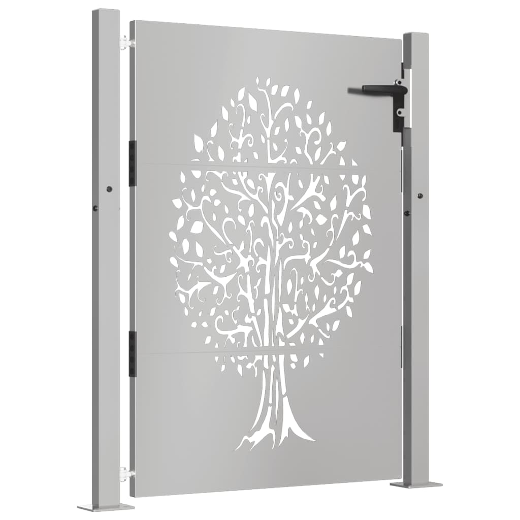 vidaXL Portail de jardin 105x130 cm acier corten conception de l'arbre