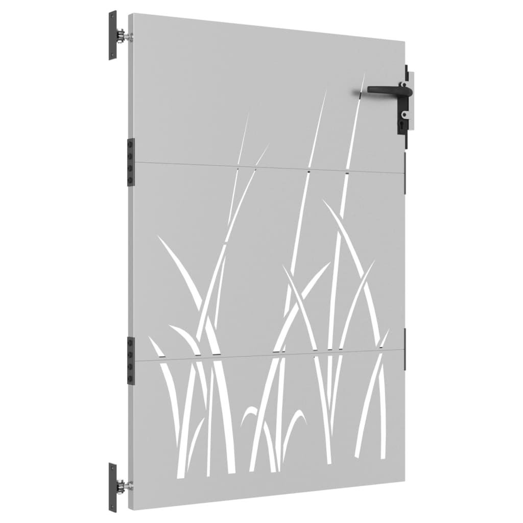 vidaXL Portail de jardin 85x150 cm acier corten conception d'herbe