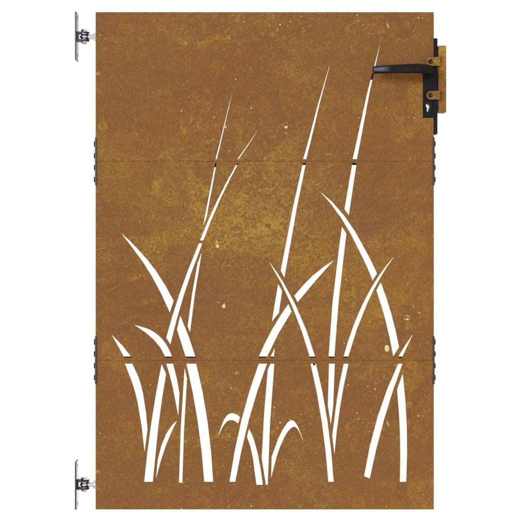 vidaXL Portail de jardin 85x150 cm acier corten conception d'herbe
