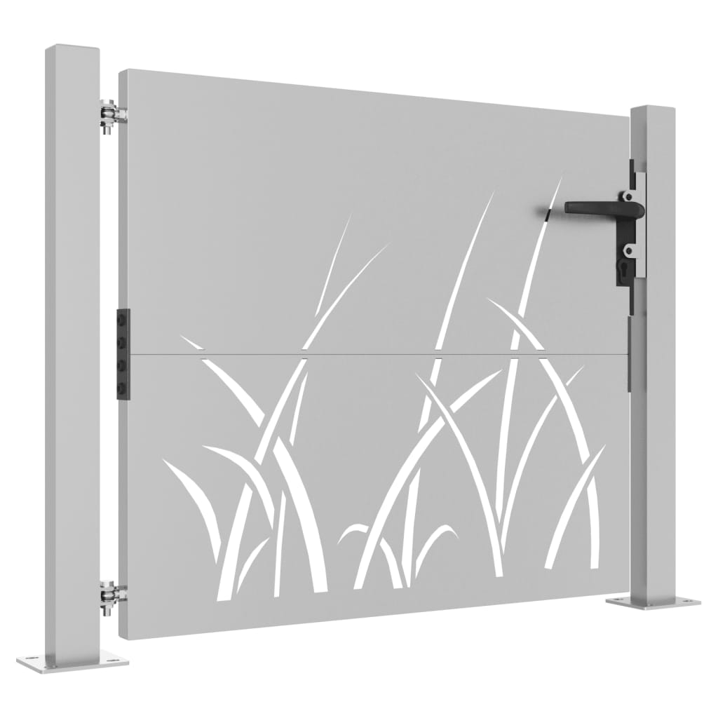 vidaXL Portail de jardin 105x80 cm acier corten conception d'herbe