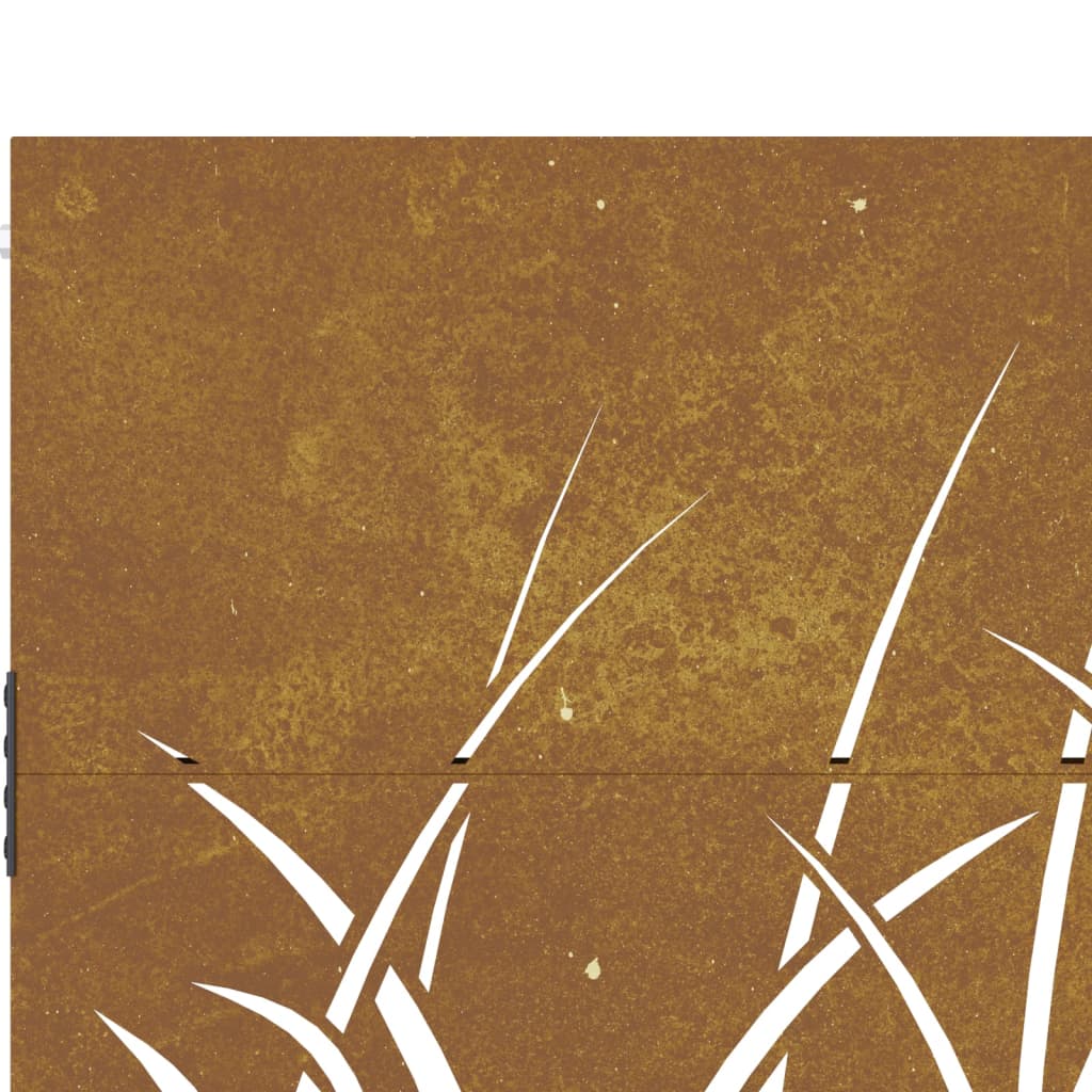 vidaXL Portail de jardin 105x80 cm acier corten conception d'herbe