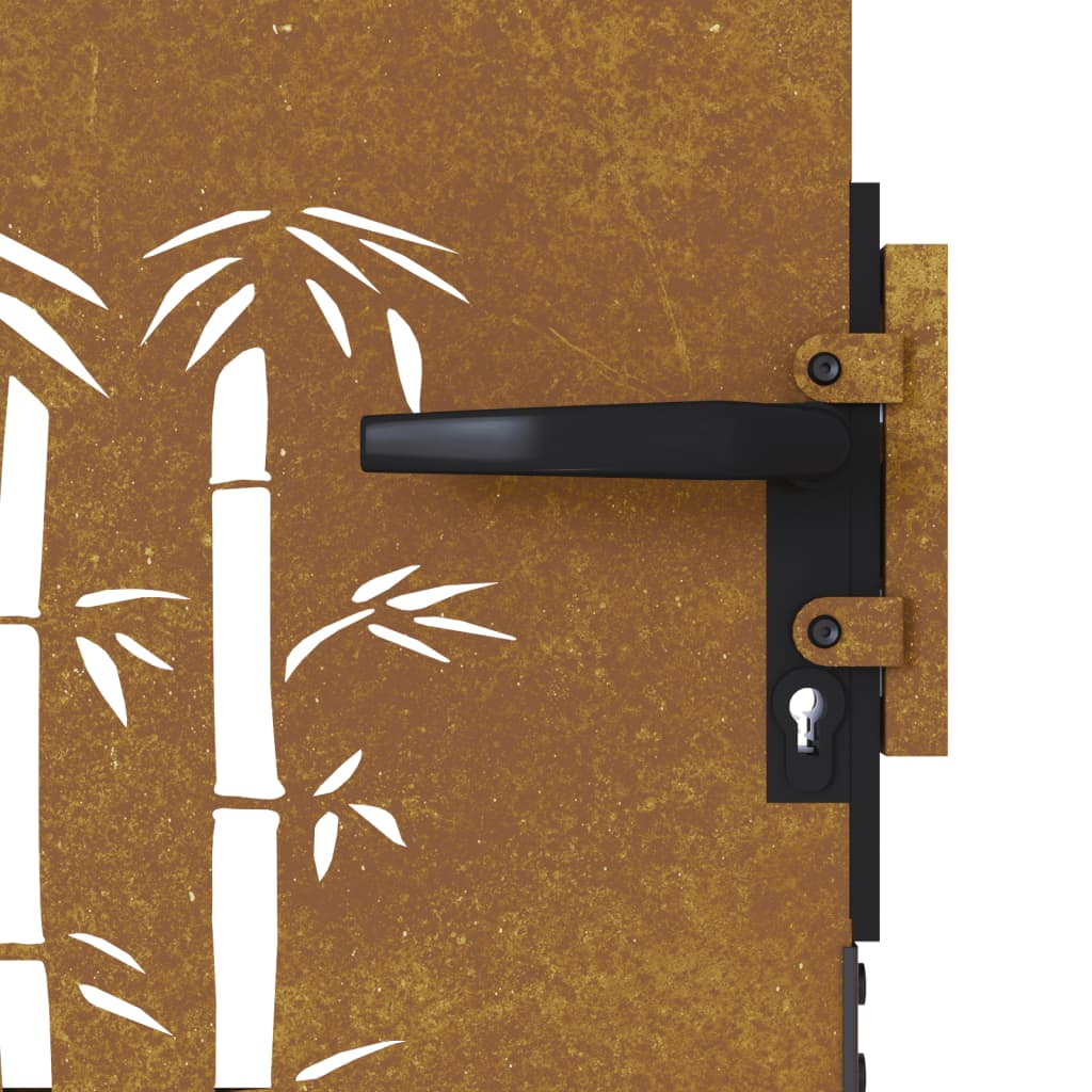 vidaXL Portail de jardin 85x75 cm acier corten design de bambou