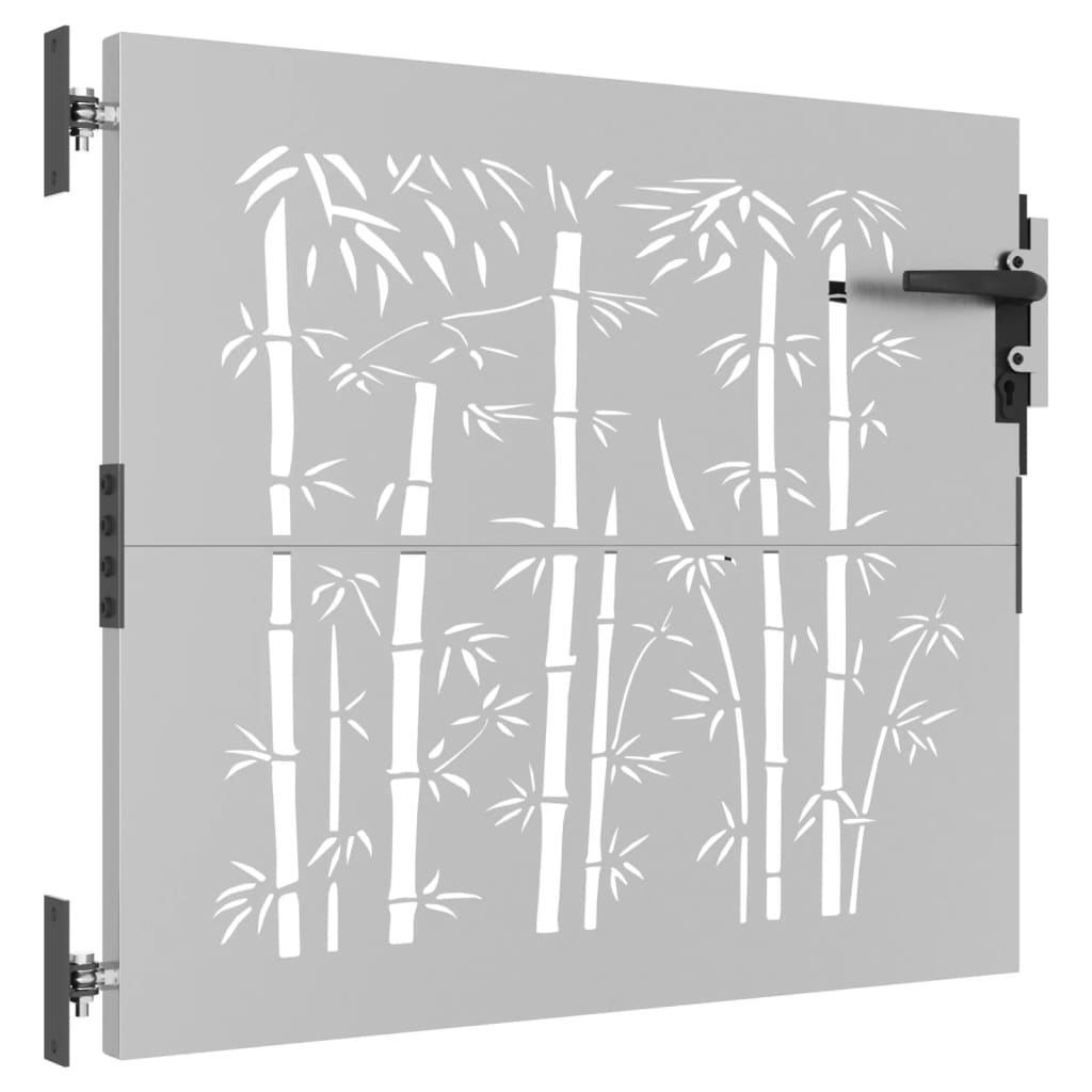 vidaXL Portail de jardin 85x100 cm acier corten design de bambou