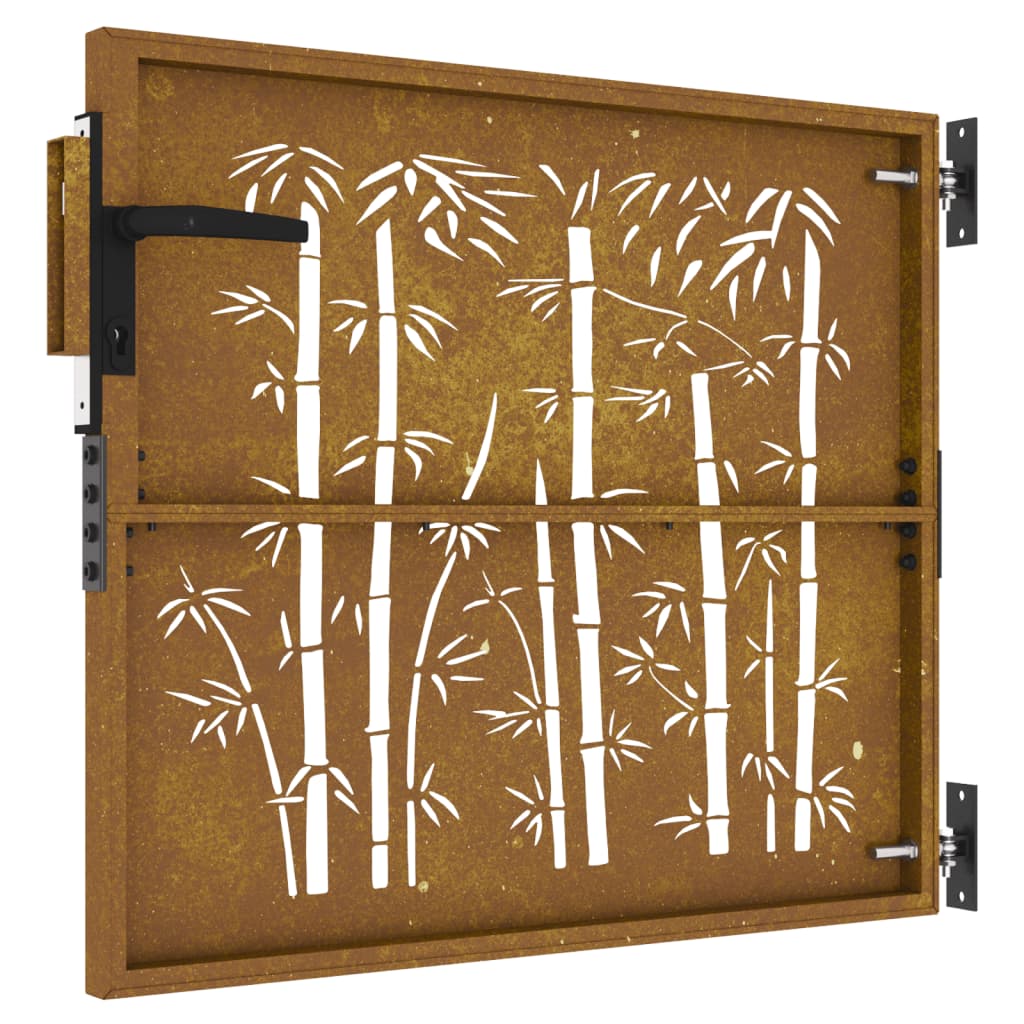 vidaXL Portail de jardin 85x100 cm acier corten design de bambou