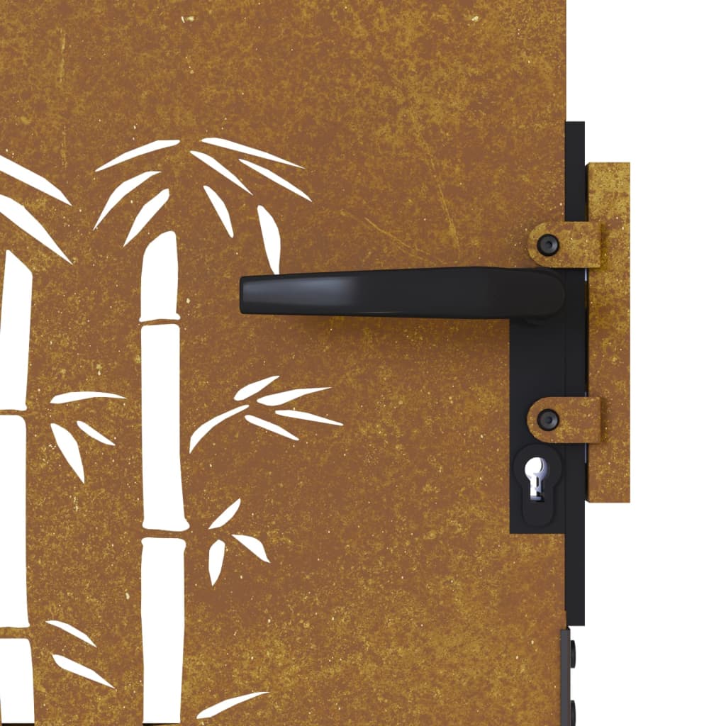 vidaXL Portail de jardin 85x100 cm acier corten design de bambou