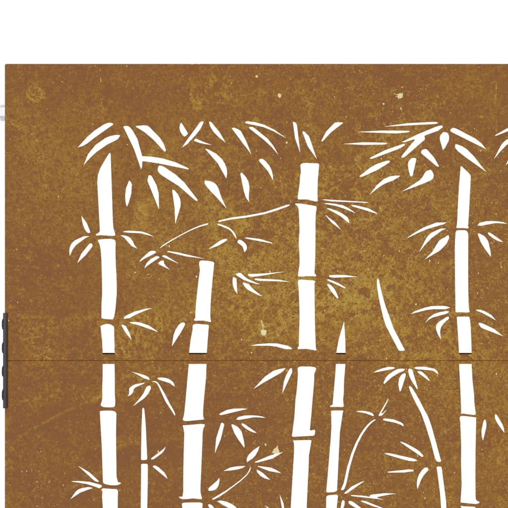 vidaXL Portail de jardin 85x100 cm acier corten design de bambou