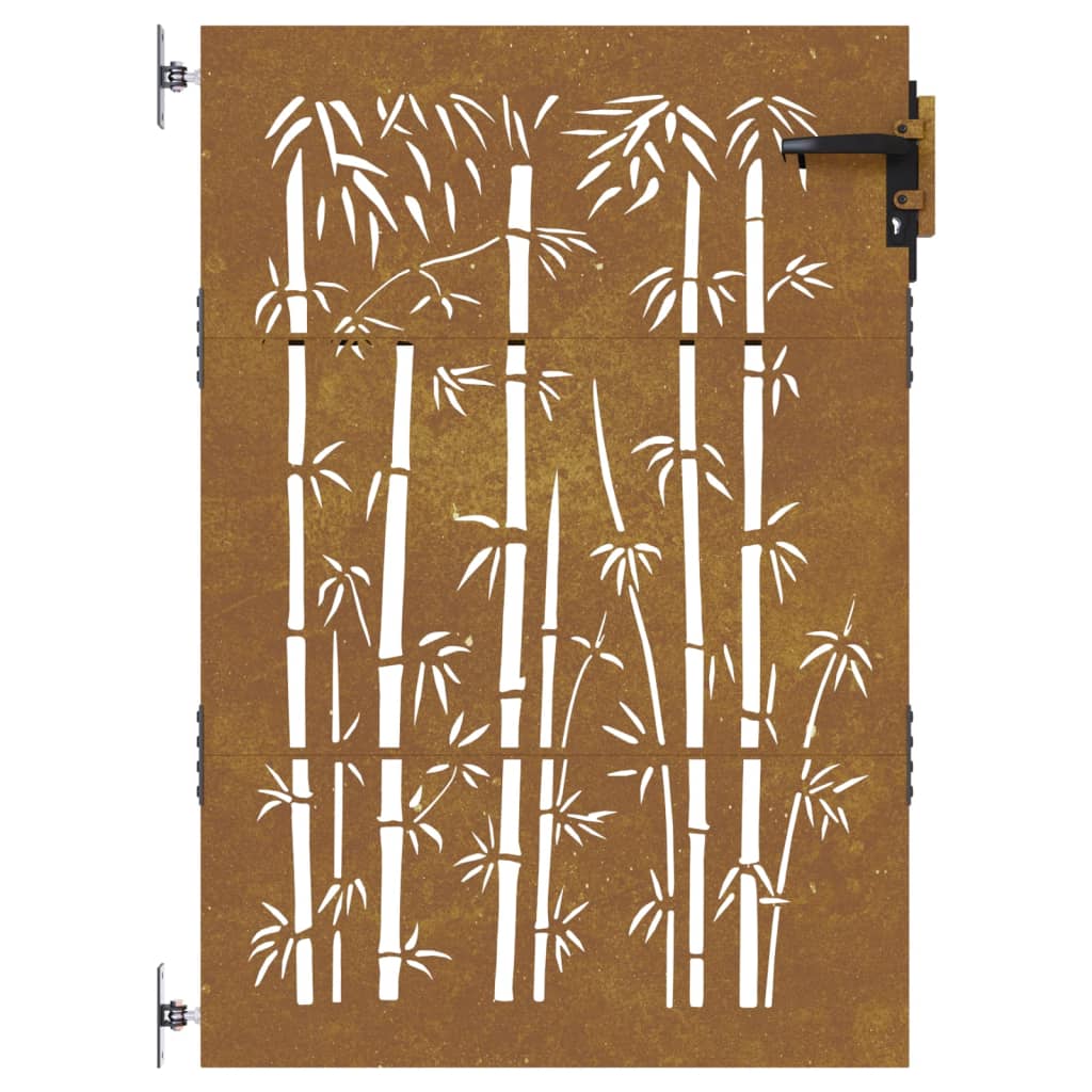 vidaXL Portail de jardin 85x150 cm acier corten design de bambou