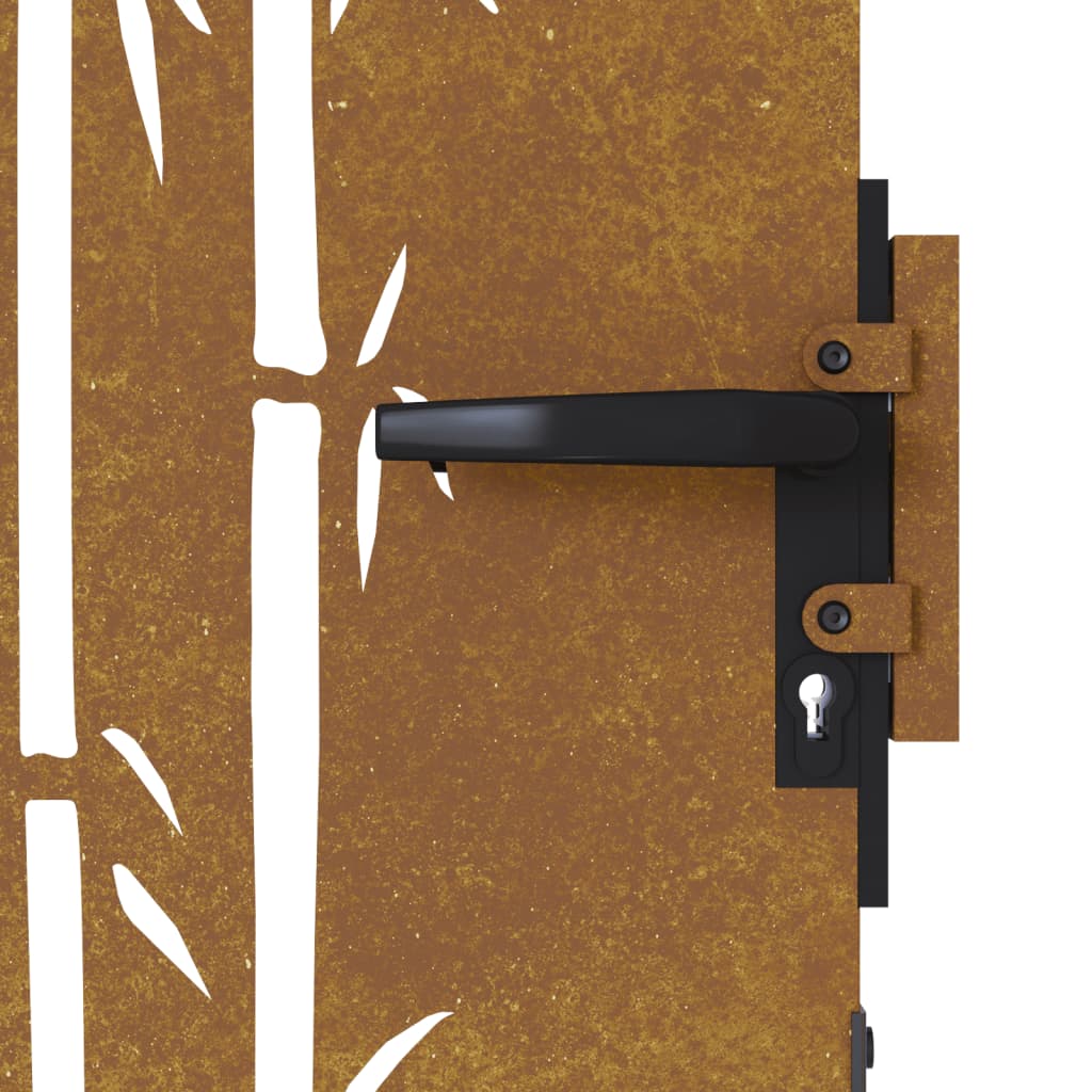 vidaXL Portail de jardin 85x200 cm acier corten design de bambou