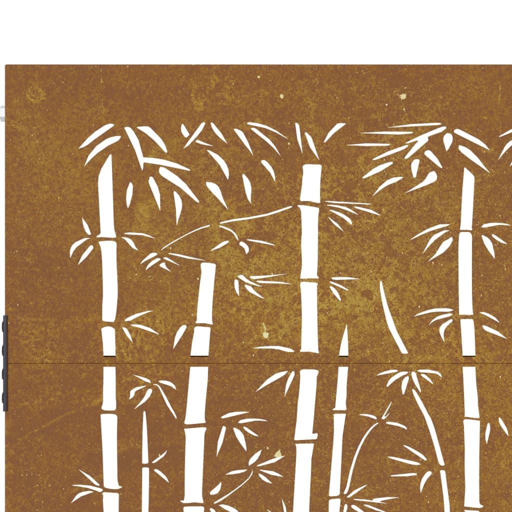 vidaXL Portail de jardin 105x80 cm acier corten design de bambou