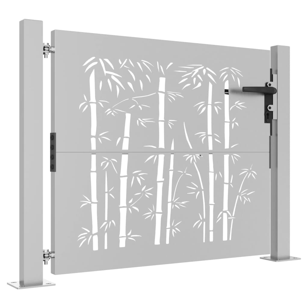 vidaXL Portail de jardin 105x105 cm acier corten design de bambou