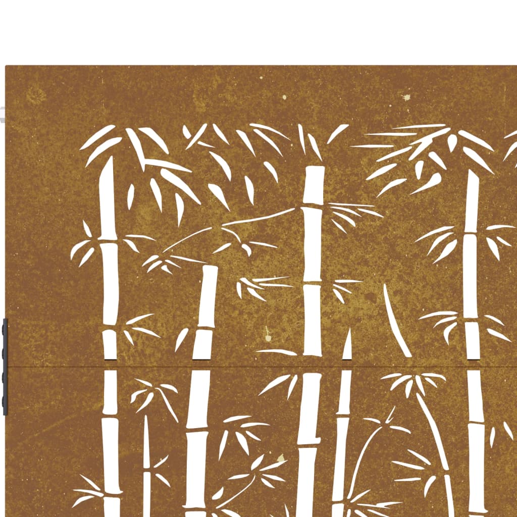 vidaXL Portail de jardin 105x105 cm acier corten design de bambou
