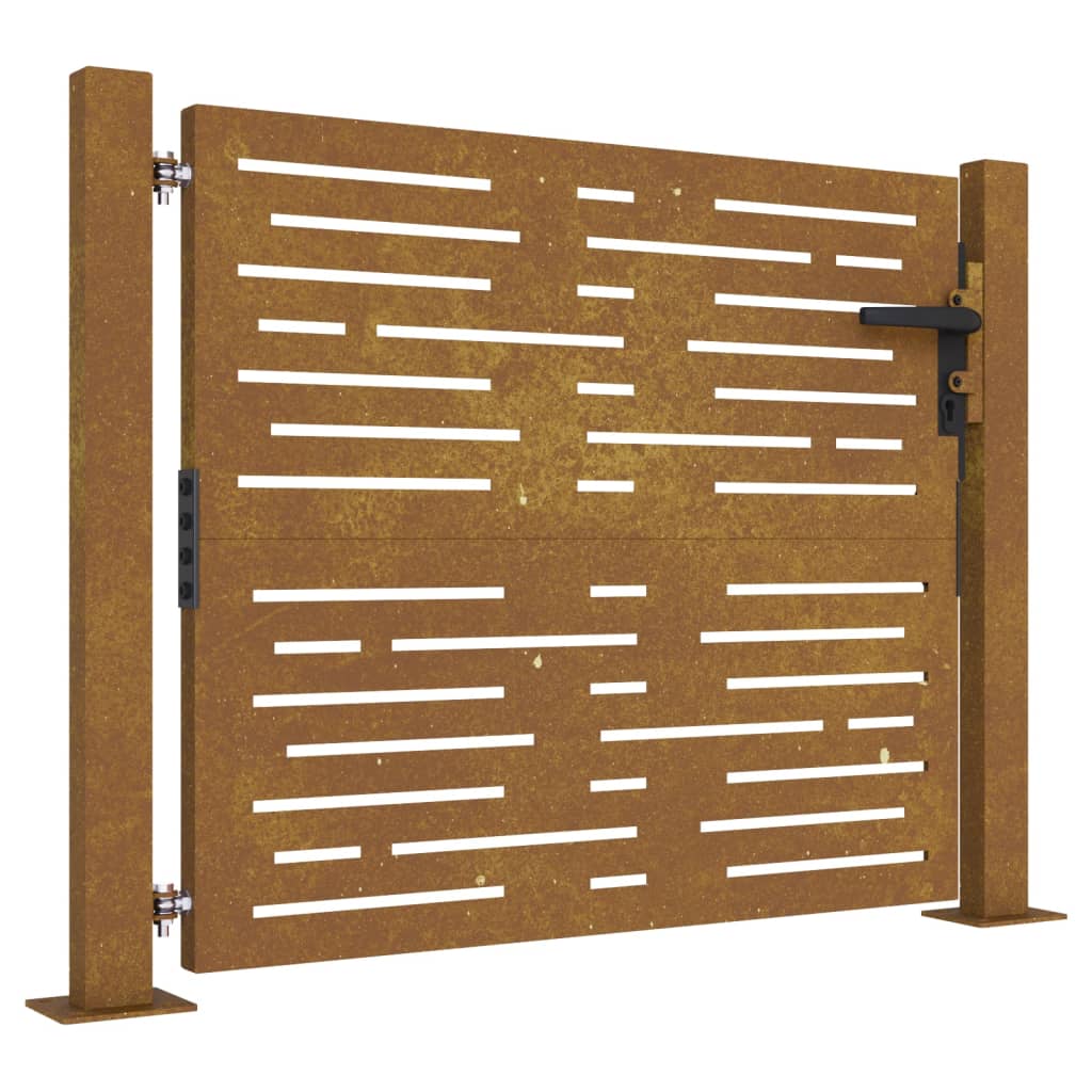 vidaXL Portail de jardin 105x80 cm acier corten conception de carré