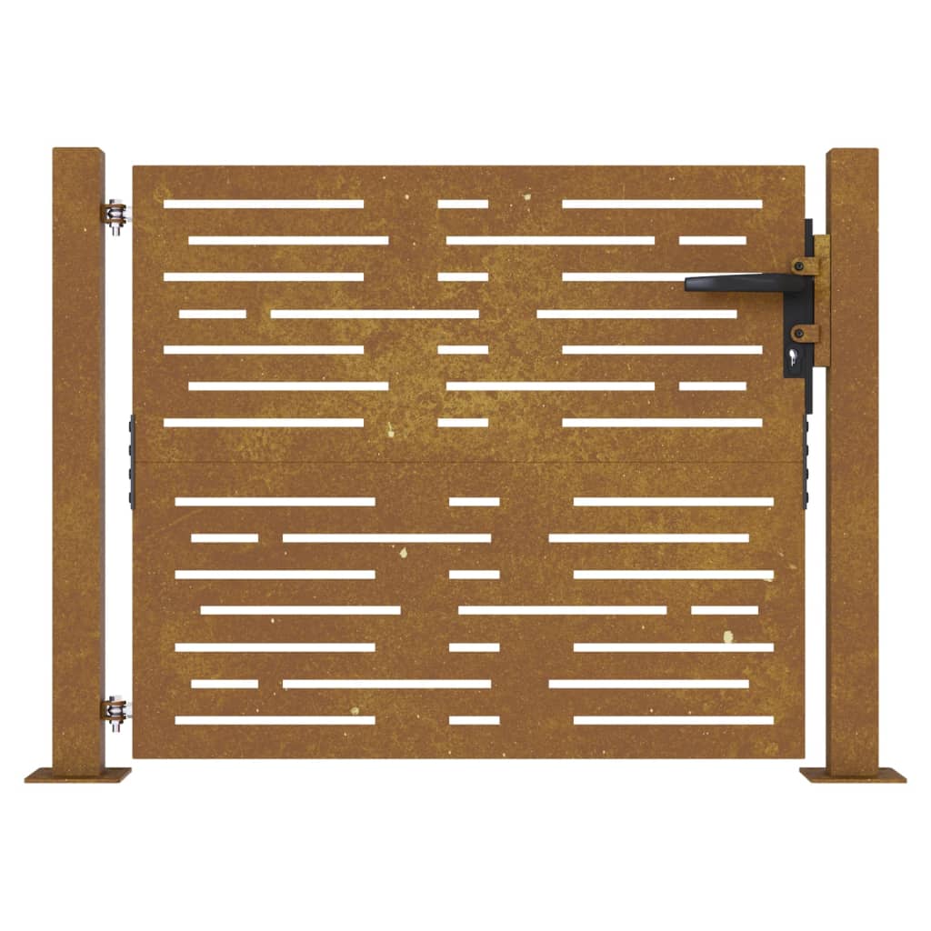 vidaXL Portail de jardin 105x80 cm acier corten conception de carré