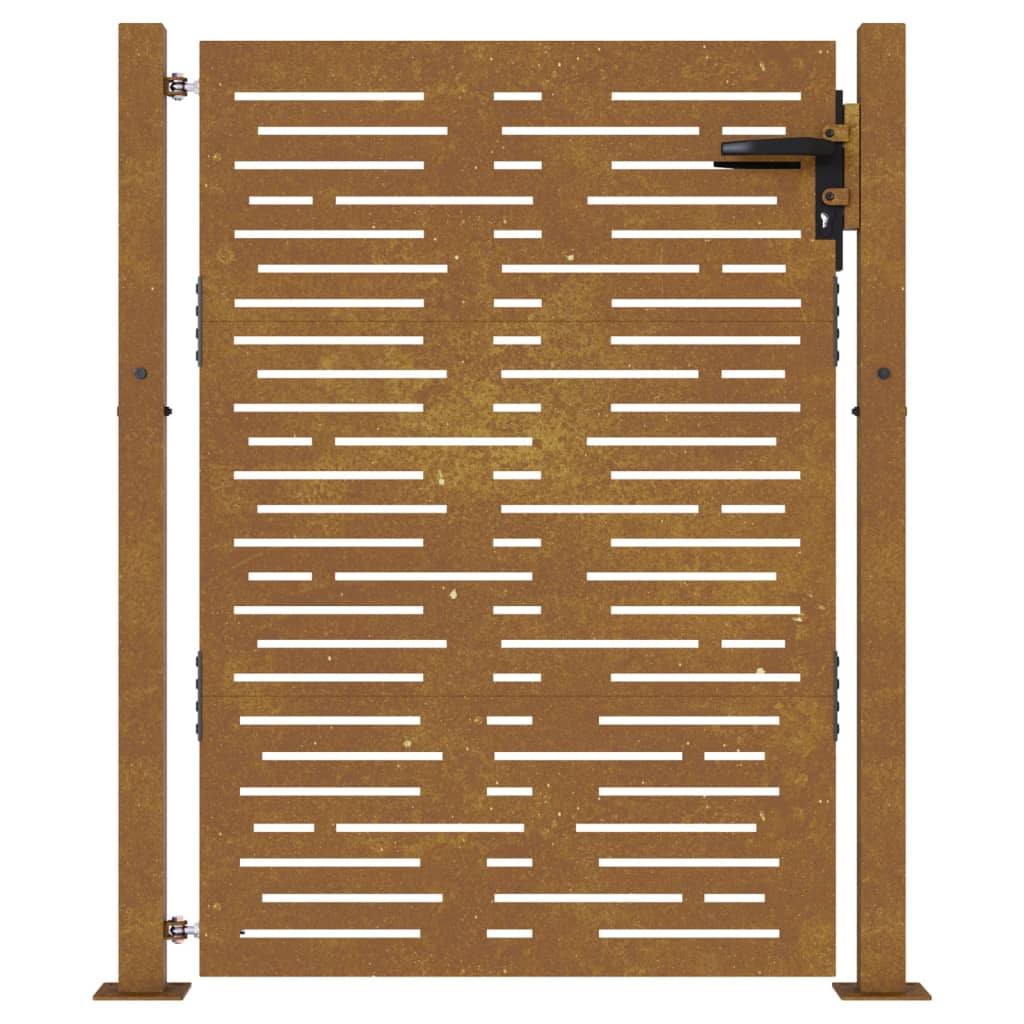 vidaXL Portail de jardin 105x130 cm acier corten conception de carré