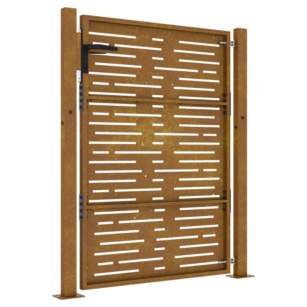 vidaXL Portail de jardin 105x130 cm acier corten conception de carré