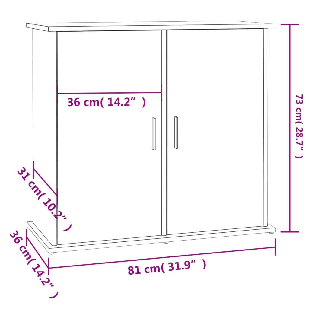vidaXL Support pour aquarium sonoma gris 81x36x73 cm bois d'ingénierie