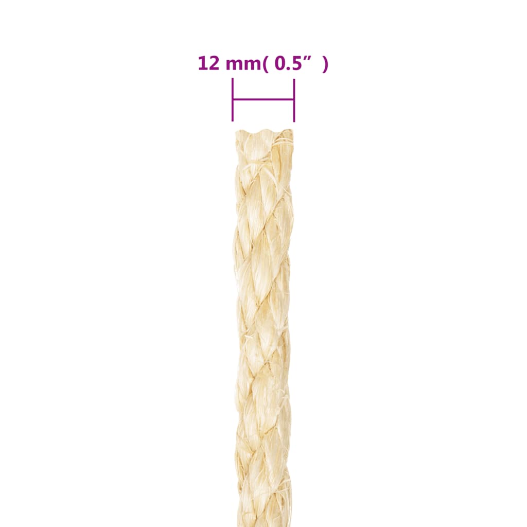 vidaXL Corde 100 % sisal 12 mm 25 m