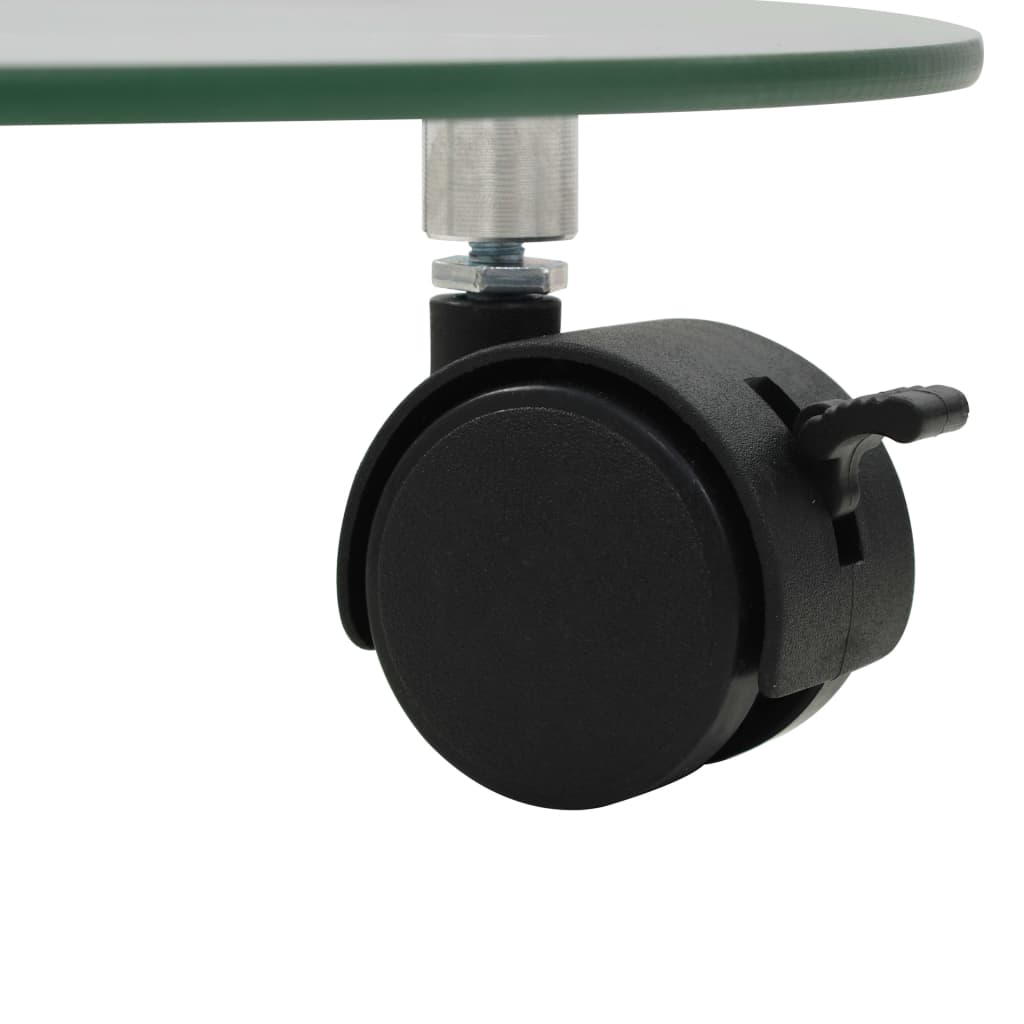 vidaXL Supports roulants à plantes 4 pcs 28 cm Verre trempé Rond