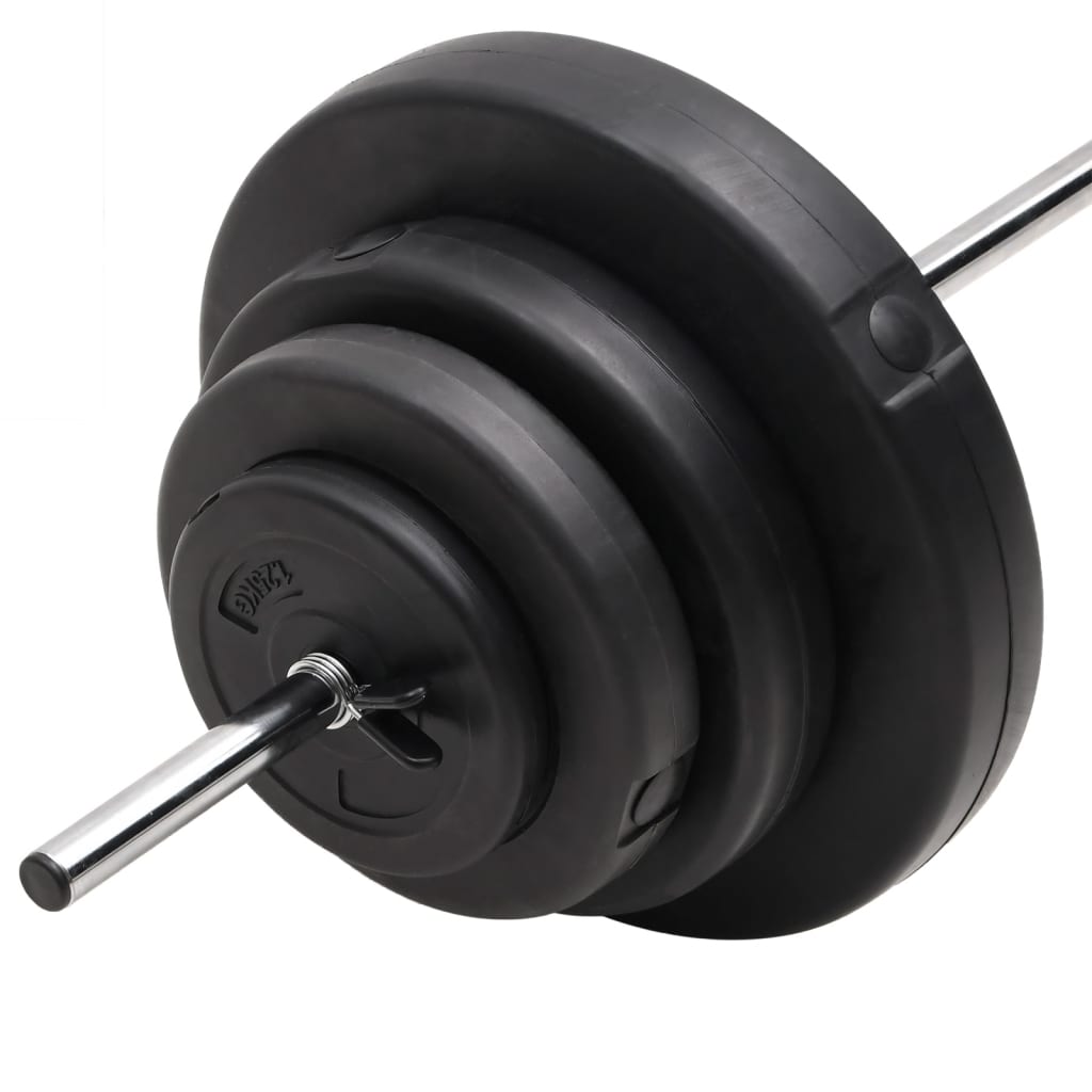 vidaXL Barre d'haltères avec plaques 60 kg