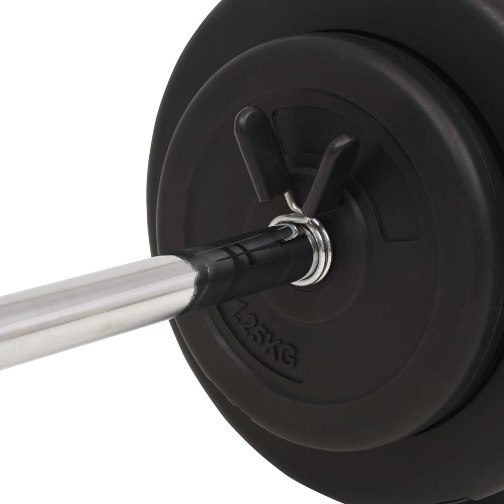 vidaXL Barre d'haltères avec plaques 60 kg