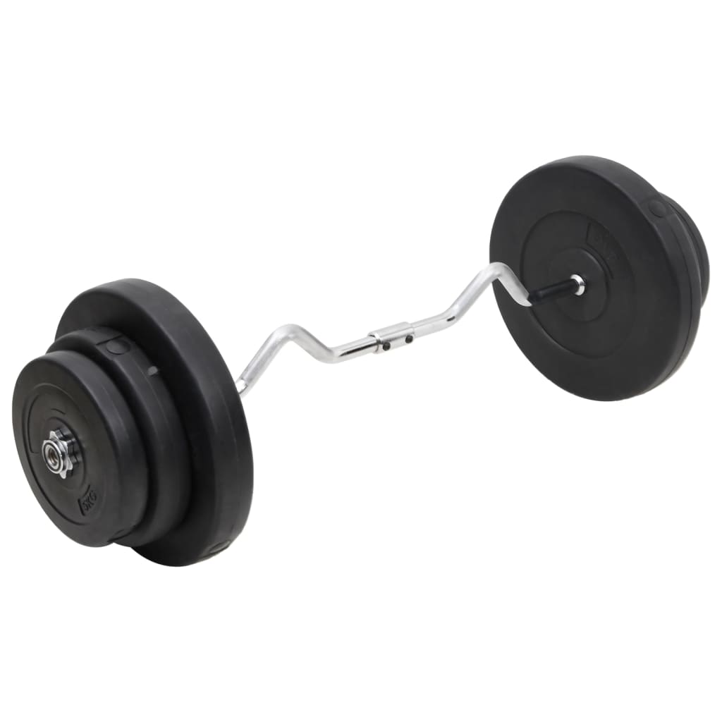 vidaXL Barre d'haltères ondulée avec plaques 60 kg