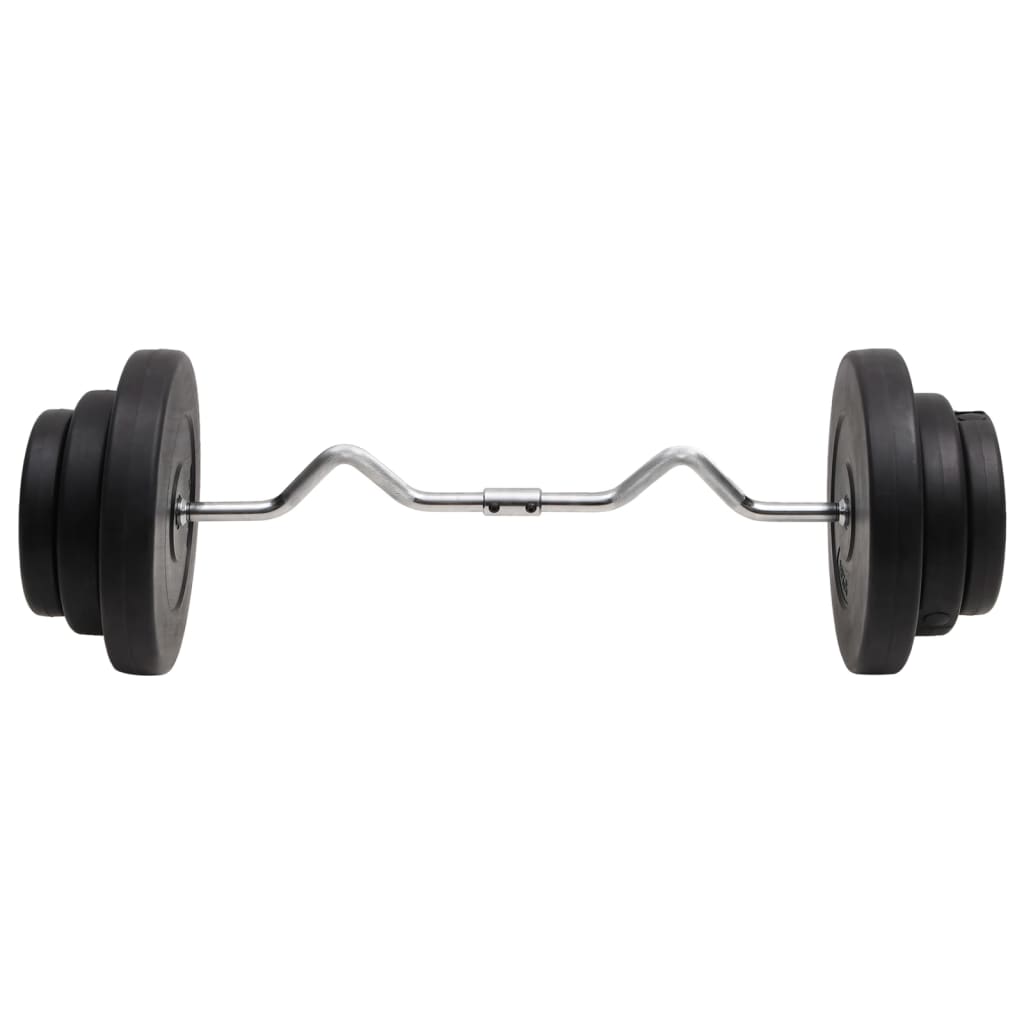 vidaXL Barre d'haltères ondulée avec plaques 60 kg