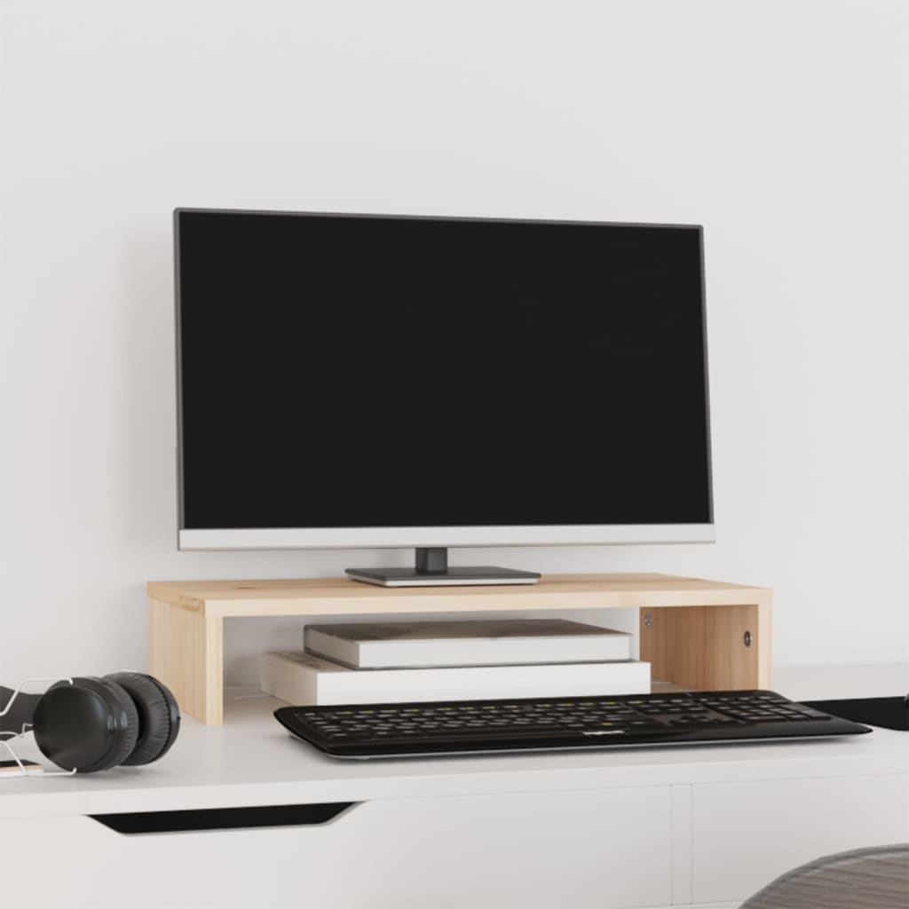 vidaXL Support pour moniteur 50x27x10 cm Bois de pin solide