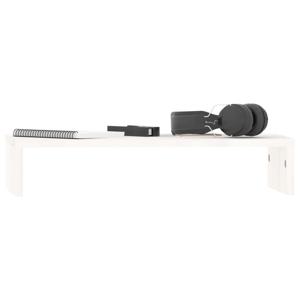 vidaXL Support de moniteur Blanc 50x27x10 cm Bois de pin solide