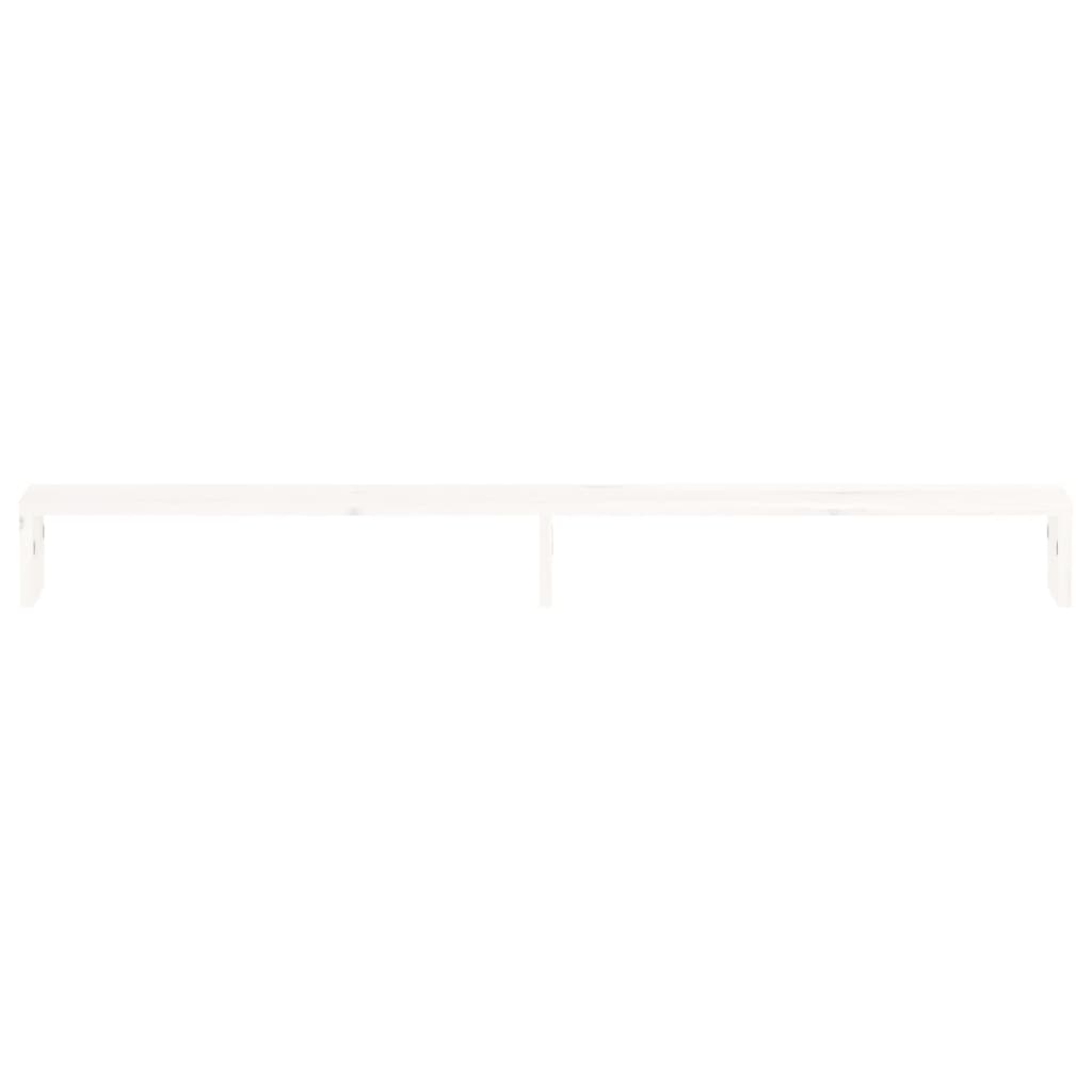 vidaXL Support de moniteur Blanc 100x27x10 cm Bois de pin solide