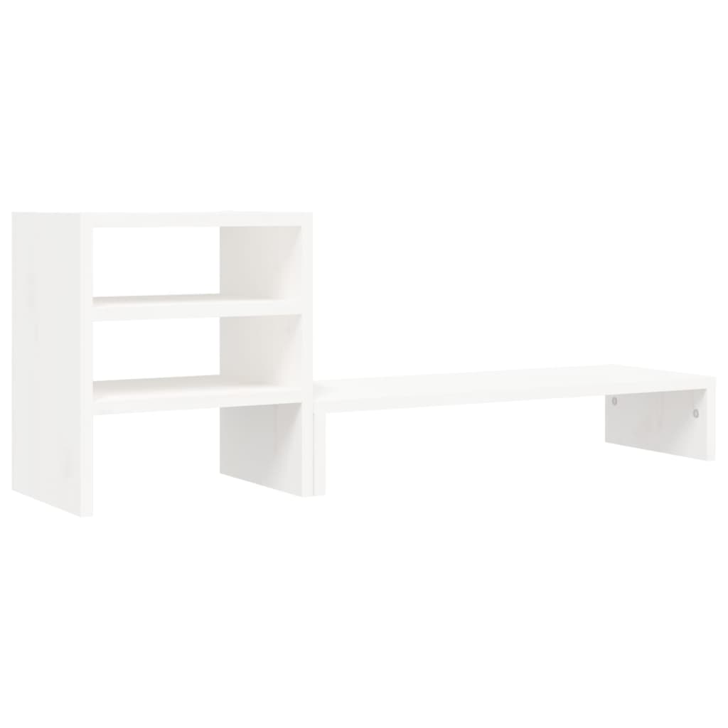vidaXL Support de moniteur Blanc 81x20x30 cm Bois de pin solide