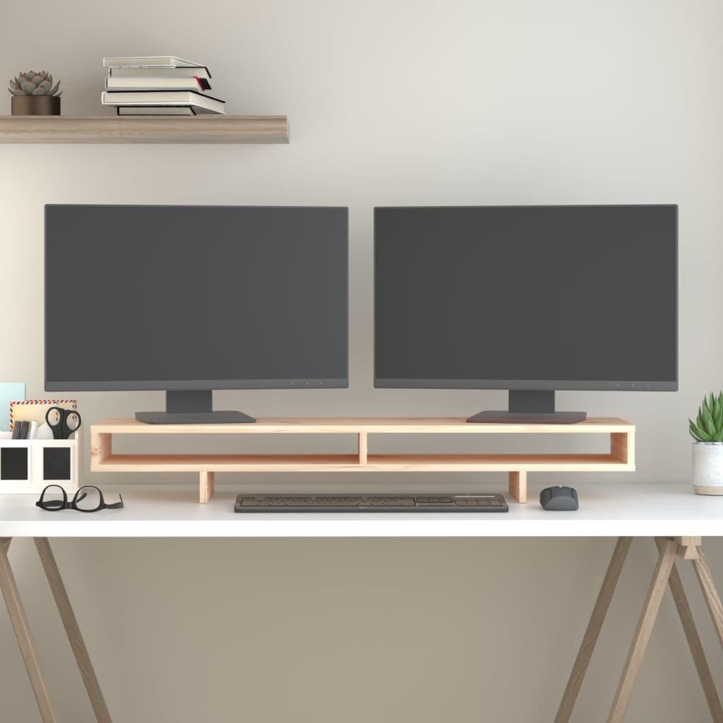 vidaXL Support pour moniteur 100x27x14 cm Bois de pin solide