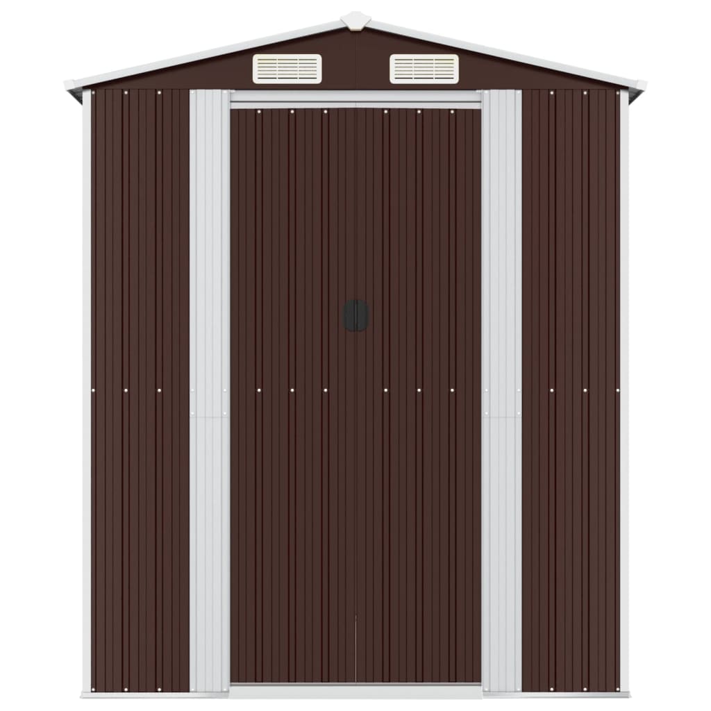 vidaXL Abri de jardin Marron foncé 192x689x223 cm Acier galvanisé