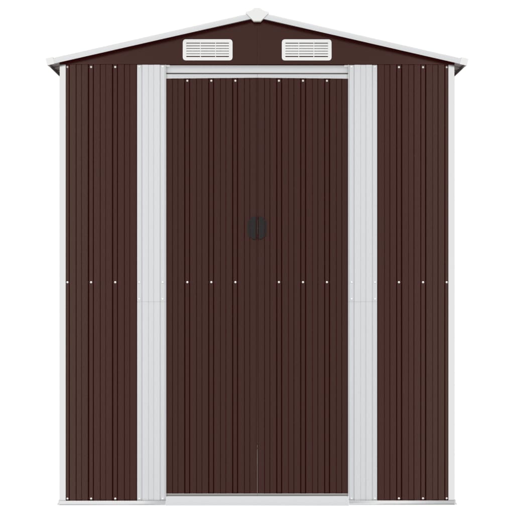 vidaXL Abri de jardin Marron foncé 192x855x223 cm Acier galvanisé