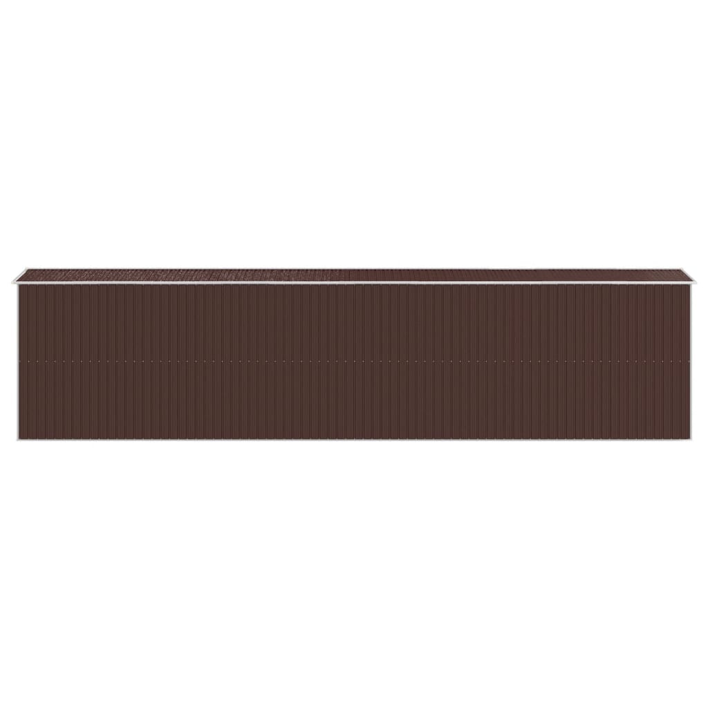 vidaXL Abri de jardin Marron foncé 192x855x223 cm Acier galvanisé