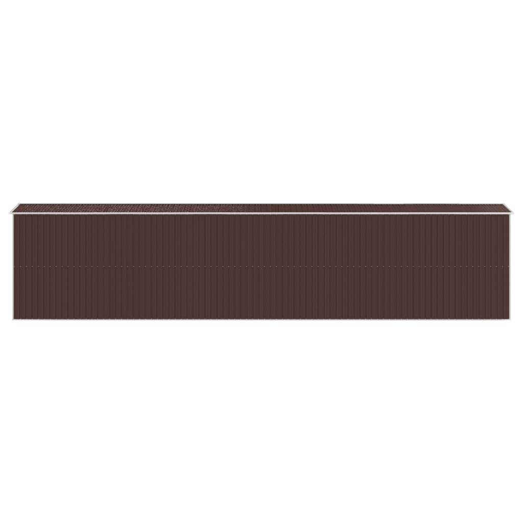 vidaXL Abri de jardin Marron foncé 192x938x223 cm Acier galvanisé