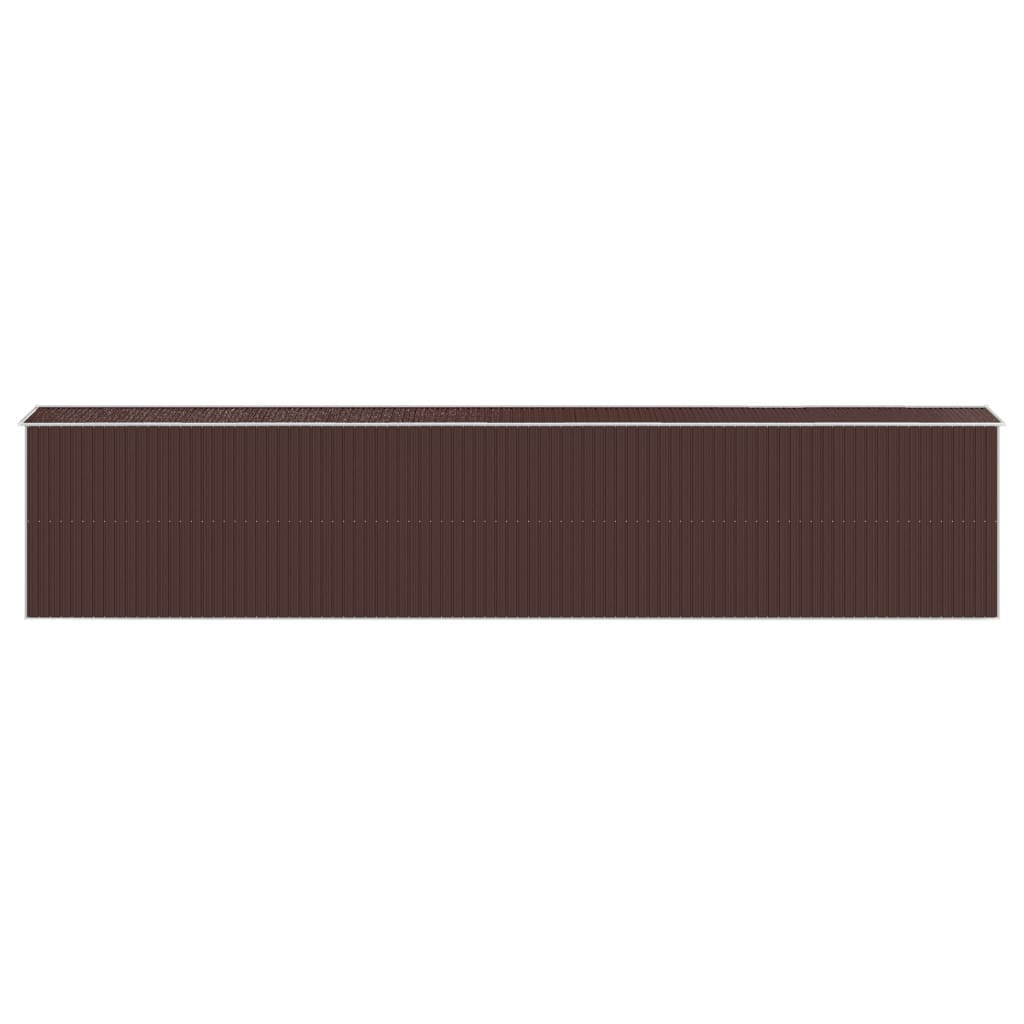 vidaXL Abri de jardin Marron foncé 192x1021x223 cm Acier galvanisé